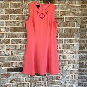 Alyx Bubblegum Pink Cut Out Neck Fit & Flair Dress
